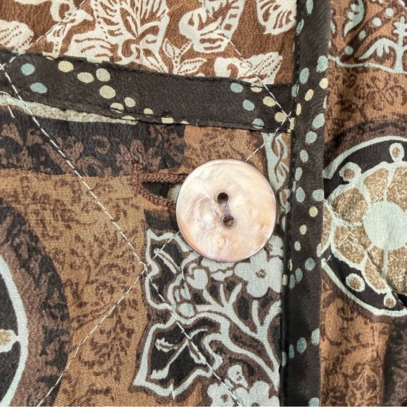 Koos Women's 100% Silk Patchwork Utility Jacket, Size L, Gorgeous! - Picture 3 of 9